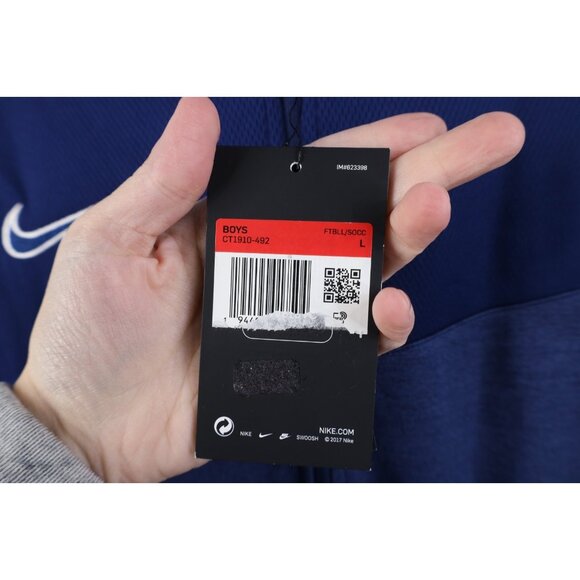New Nike Boys Size Large Color Block Soccer Football Warm Up Track Jacket Blue - Picture 6 of 14
